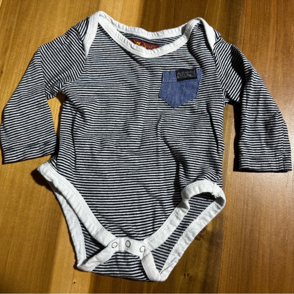 7 For All Mankind Striped Black and White Kids One Piece